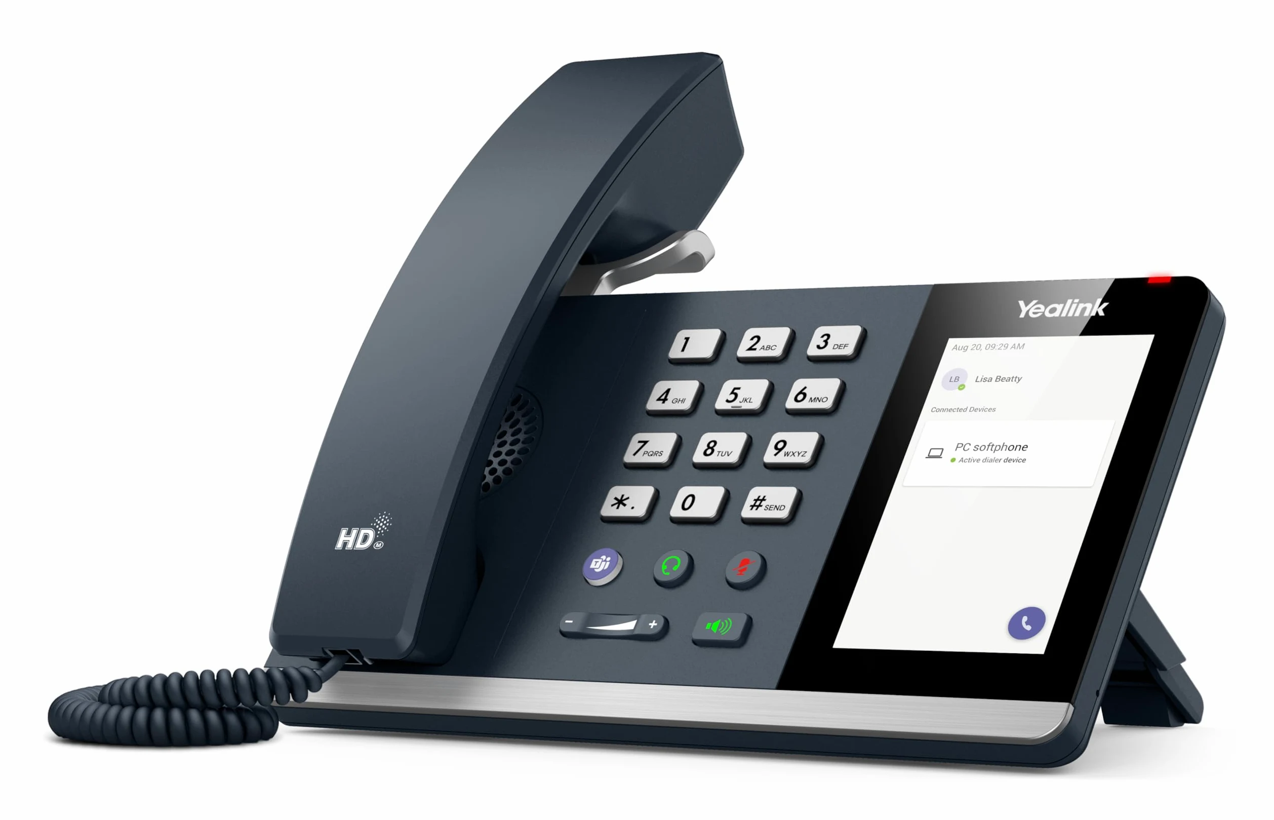 Yealink MP45 Teams USB Telefon – Optimiert für Microsoft Teams, HD Voice, 4-Zoll-Touchscreen, USB