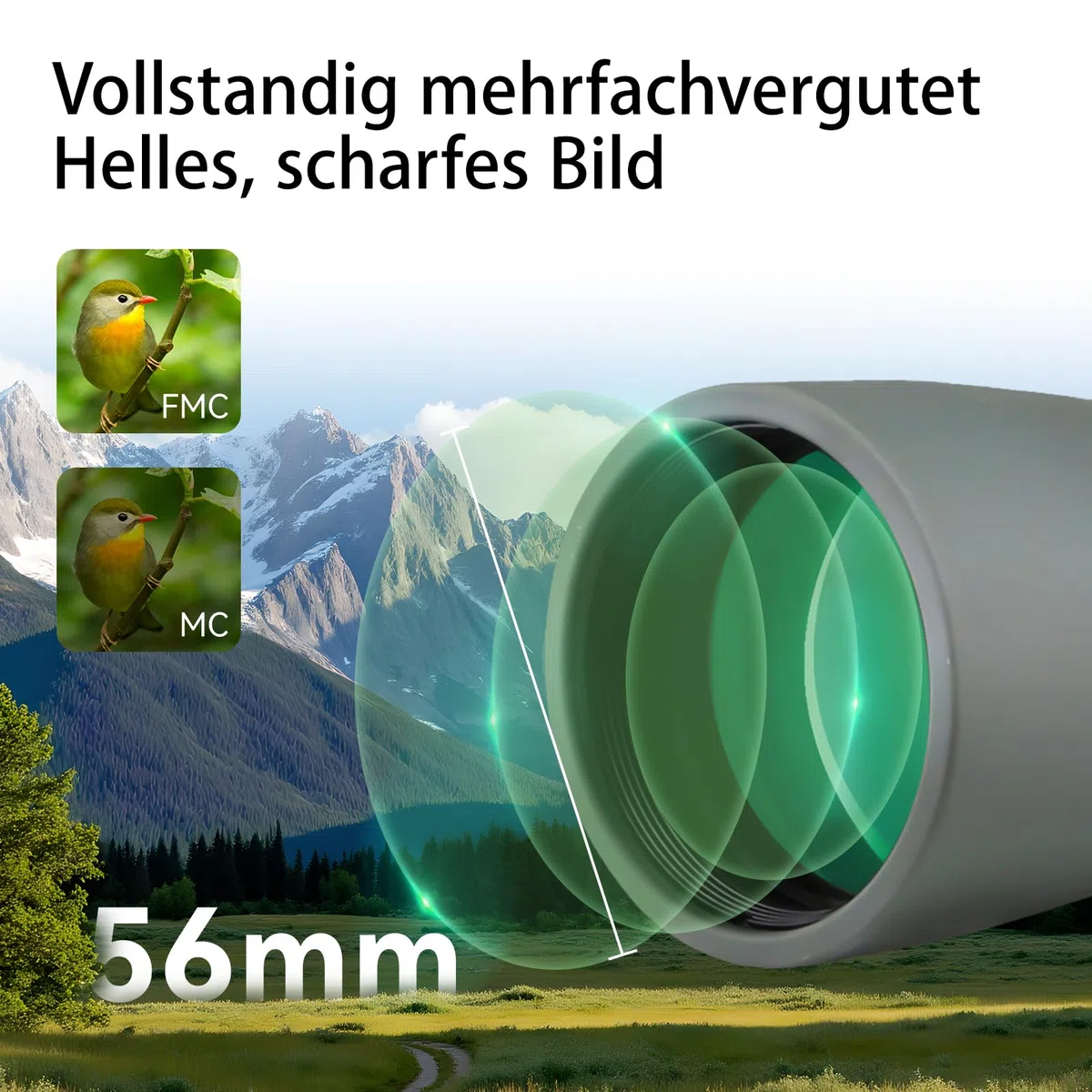 Svbony SV410 Spektiv, 9-27x56 ED Spektive, FMC-Objektiv Kompaktes Tragbares Gehäuse für die Vogelbeobachtung für Kolibri, Reisen, Landschaft, Sport
