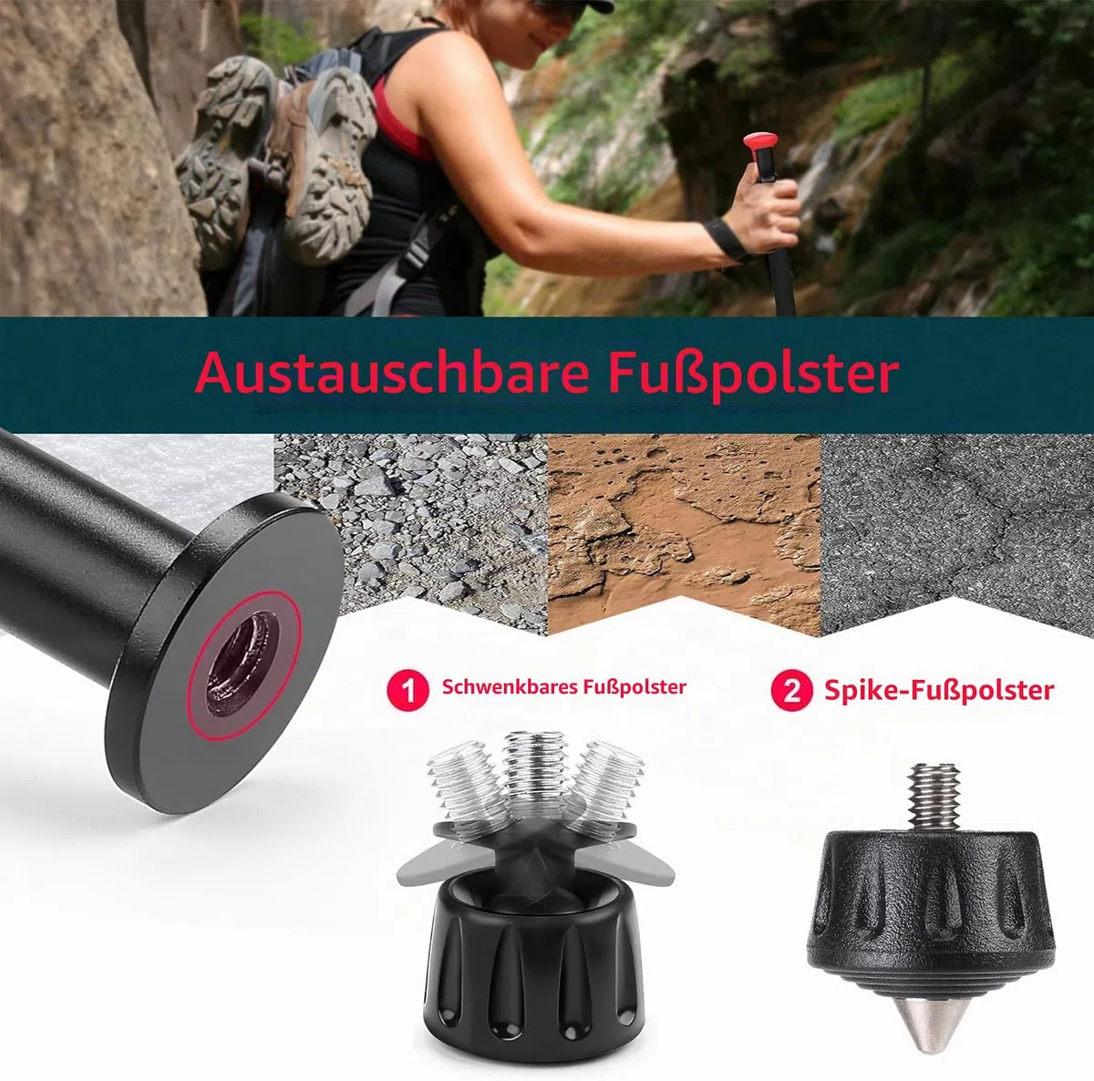 Zeadio Einbeinstativ-Stock-Rest mit Schaumstoffgriff, verstellbarem Bein und V-Yoke-Auflagekopf für Outdoor-Aktivitäten