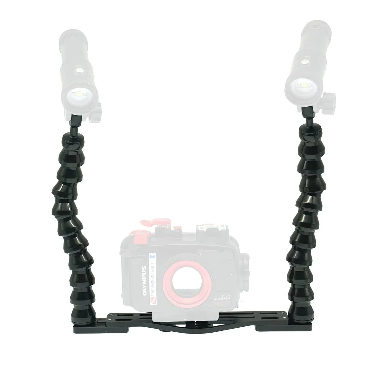 nitescuba Dualen Flexarmen Unterwasser-Kameraschiene Tray – Fotostabilisator für GoPro, RX100, PT-059