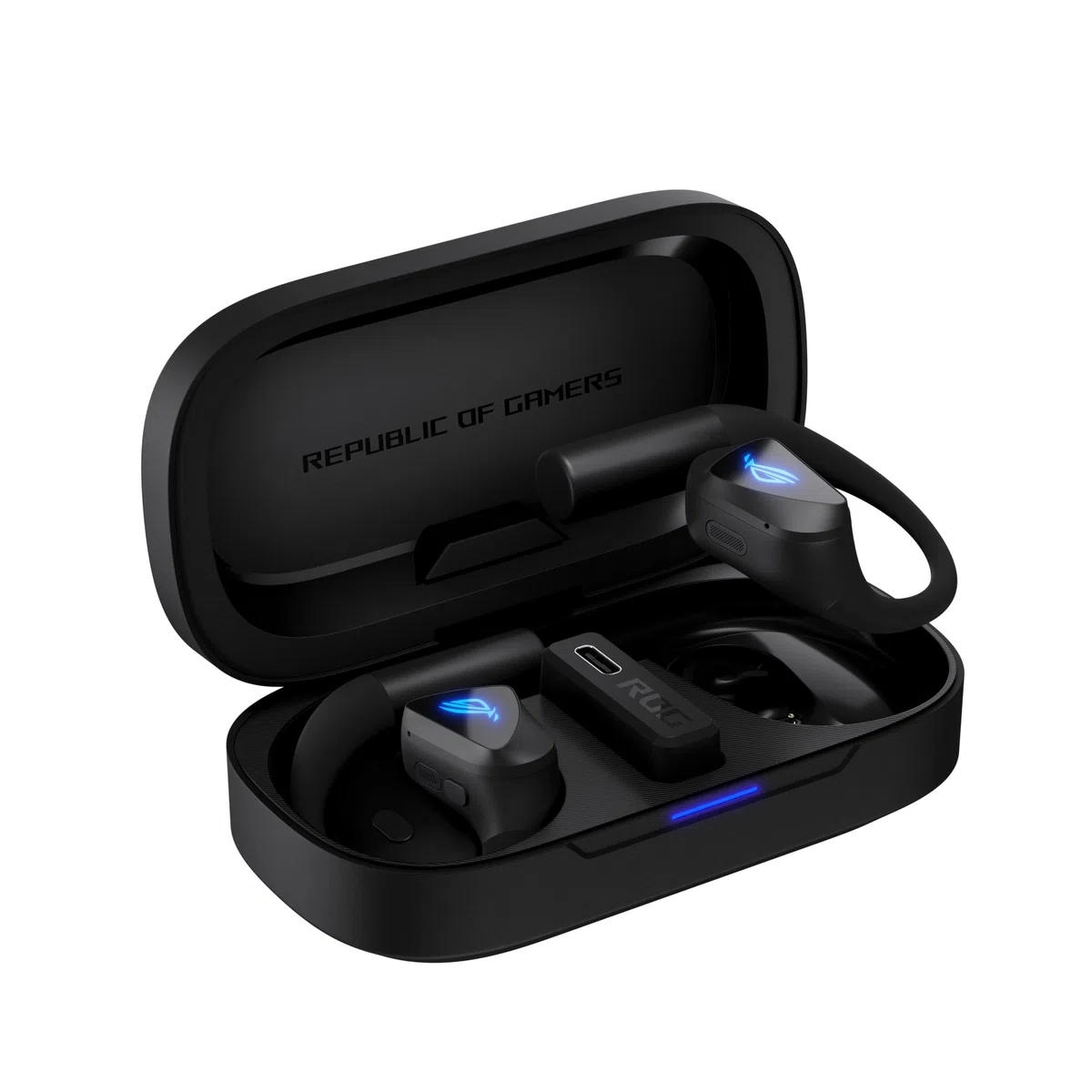 ASUS ROG Cetra Open Wireless Gaming Earbuds Kopfhörer | Dual-Mode-Bluetooth, ROG SpeedNova 2,4-GHz, offenes Ohrdesign, abnehmbares Nackenband, Quad-Mic mit AI Noise Cancellation