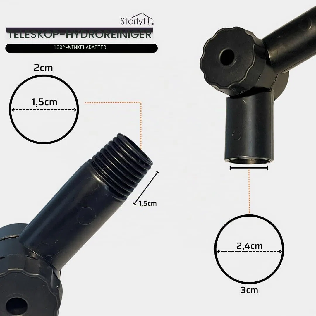 STARLYF Winkeladapter 180°, kompatibel mit Telescopic Hydrocleaner mit 4,6 m/7 MTS/3,6 MTS