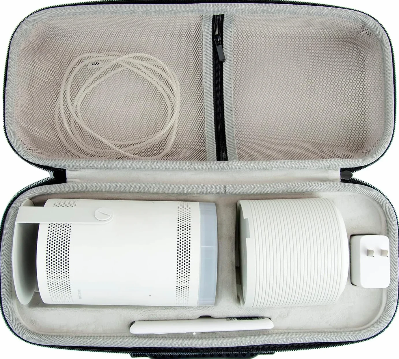 Projektor-Tragetasche für Samsung Freestyle und Akku, Eva-Material, tragbare Schutzhülle mit robuster Handschlaufe, mit Netztasche für Zubehör
