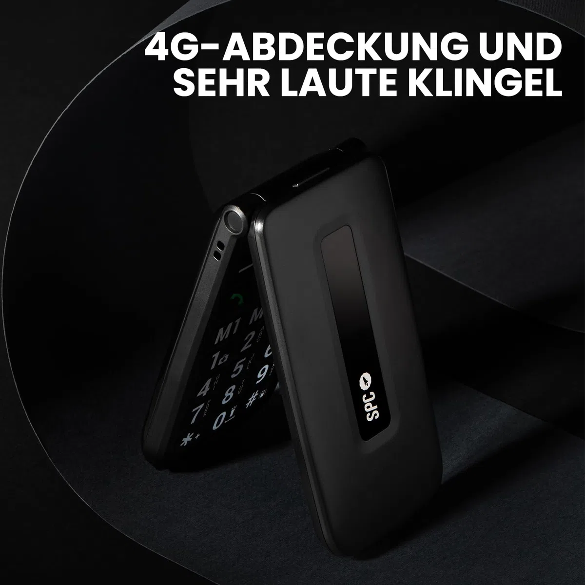 SPC Titan 2 – Klapphandy für Senioren, 4G, große Tasten, lauter Klingelton (105 dB), 2,4”-Display | Einfach zu bedienen und fern-konfigurierbar | 3 Direktwahltasten | Akku hält bis zu 7 Tage – Schwarz
