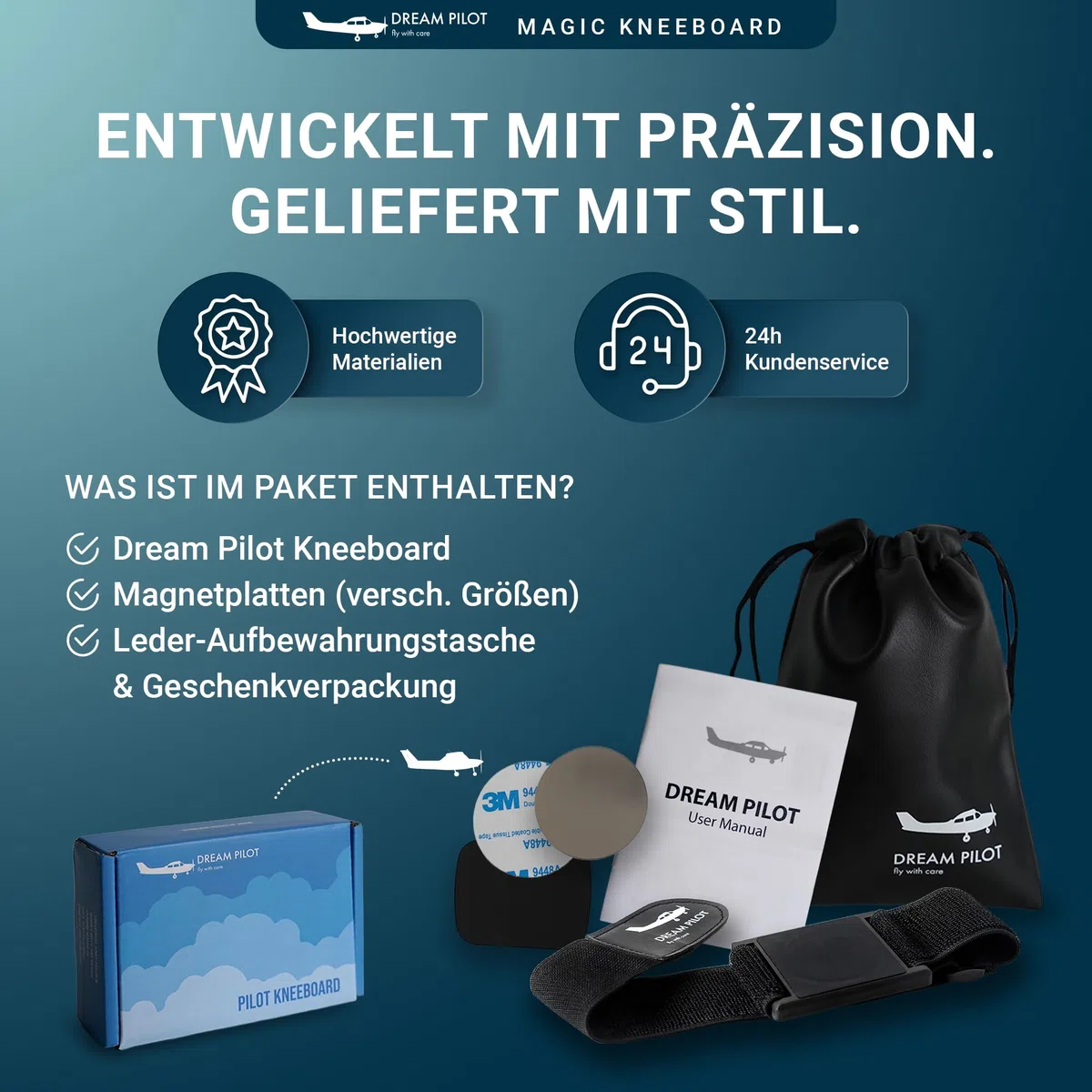 Dream Pilot Universal Piloten Kniebrett für iPhone, iPad, Android Telefone und Tablets