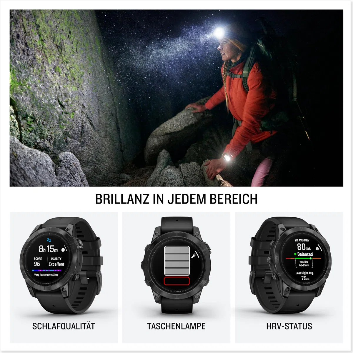 Garmin Epix Pro, 51 mm, GPS-Multisport-Smartwatch, Schwarz/Schiefergrau | AMOLED Display, bis zu 31 Tage Akkulaufzeit, LED-Taschenlampe, 80+ Sport-Apps, internationale Topokarten, Silikonarmband